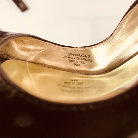 GUESS Brown Metallic Patent Leather Stilleto Heels Size 9 - Picture 5 of 6